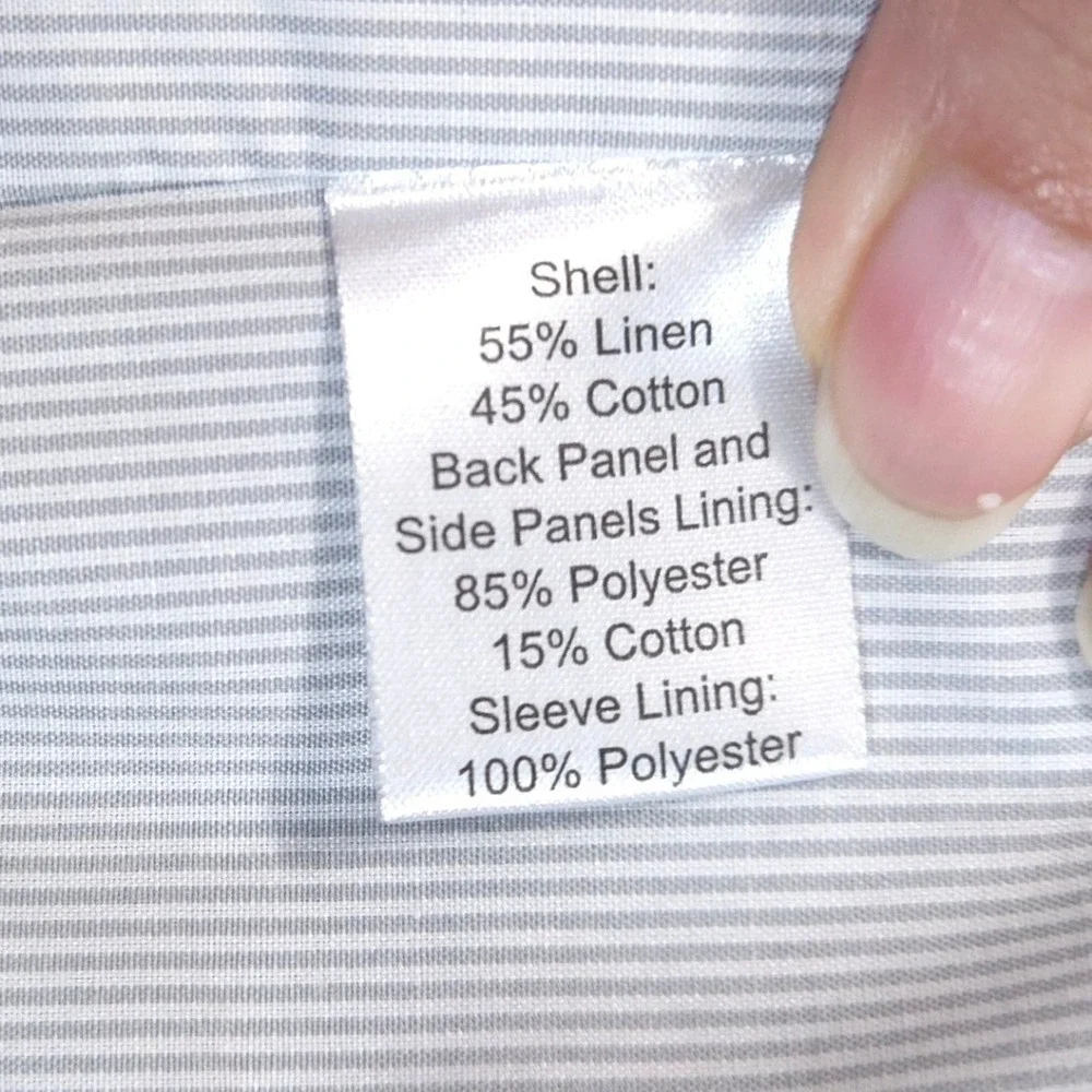 Joseph Abboud Linen Cotton Plaid Sport Coat Blazer Mens Sz L Gray Preppy Summer